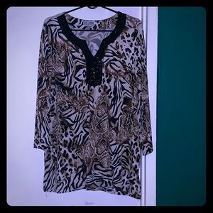 Jeweled neckline top